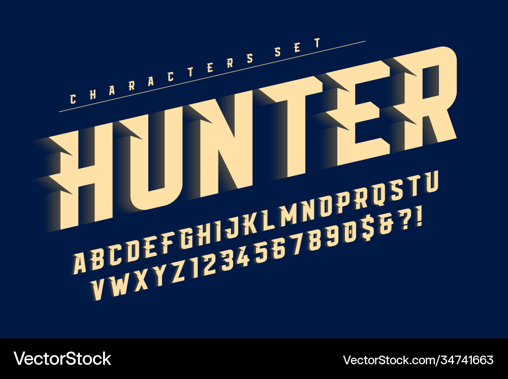 Dynamic alphabet design letters and numbers Dynamic alphabet design letters and numbers vector image