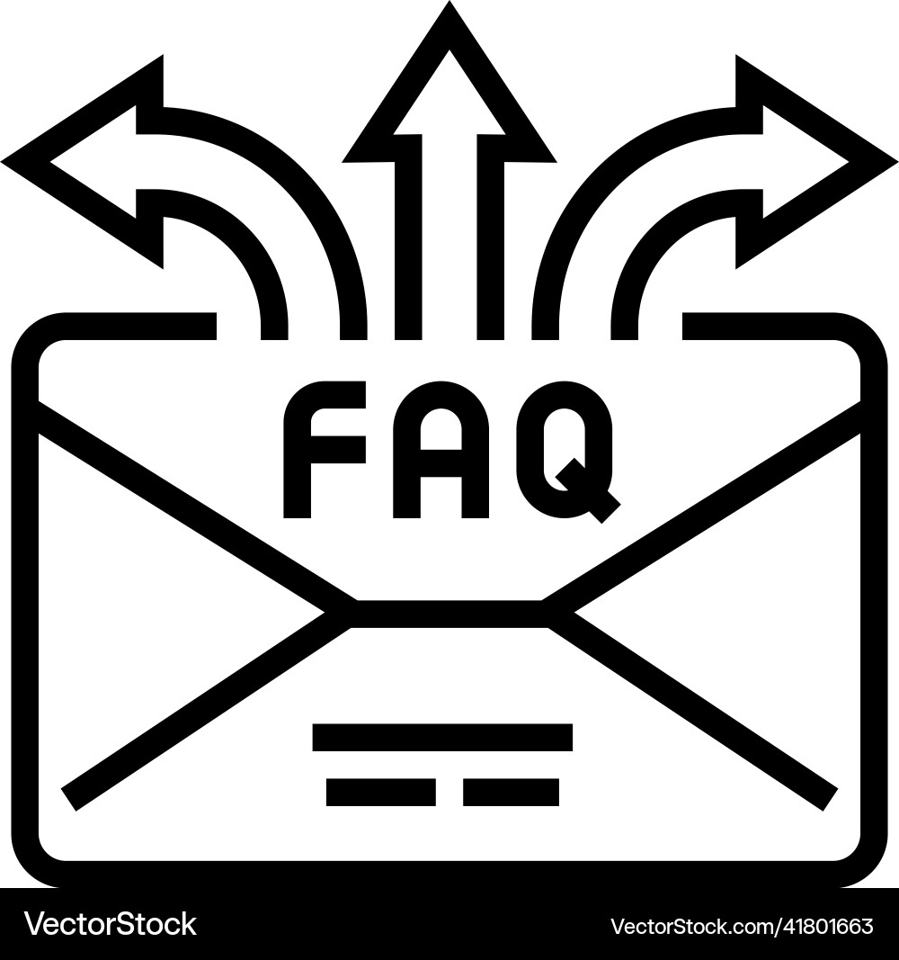 Faq frequently asked questions line icon Vector Image