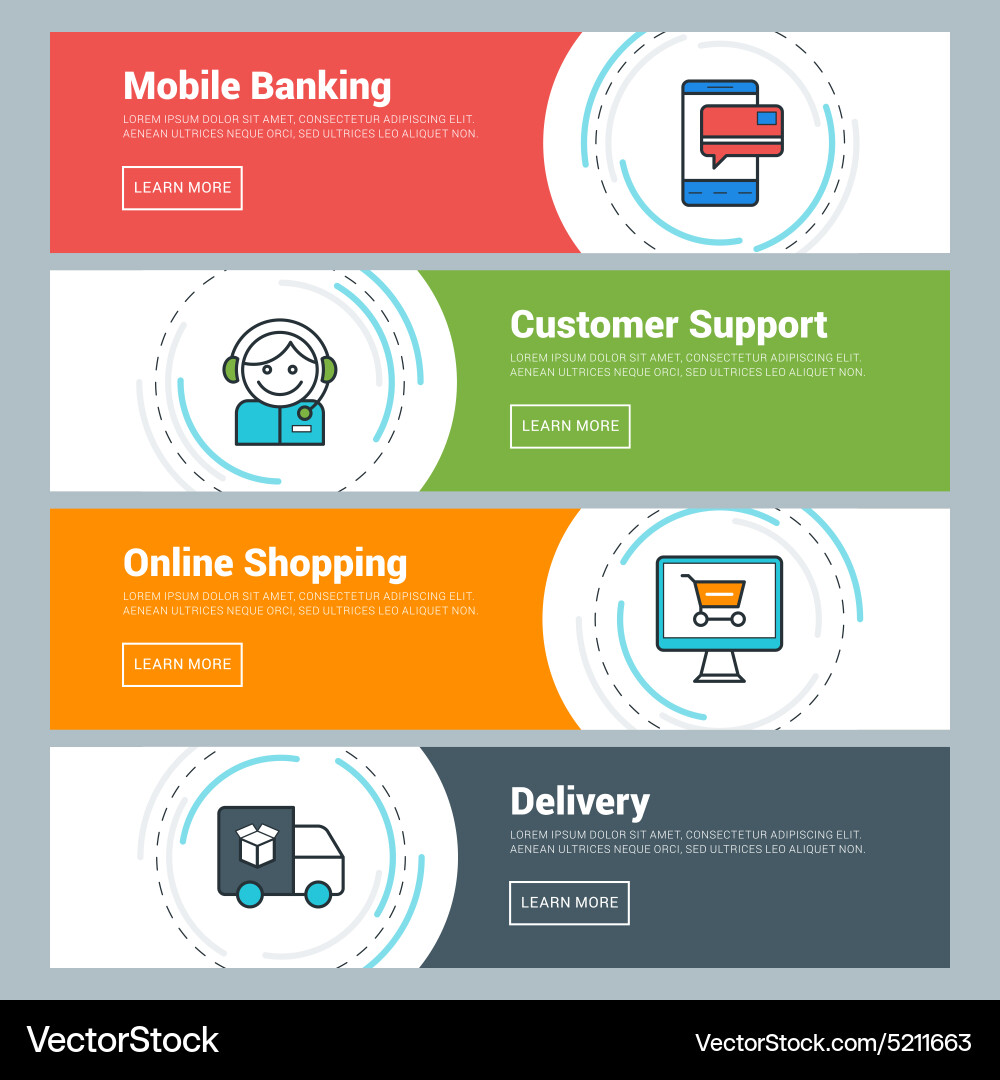 Flat design concept set of web banners mobile Vector Image