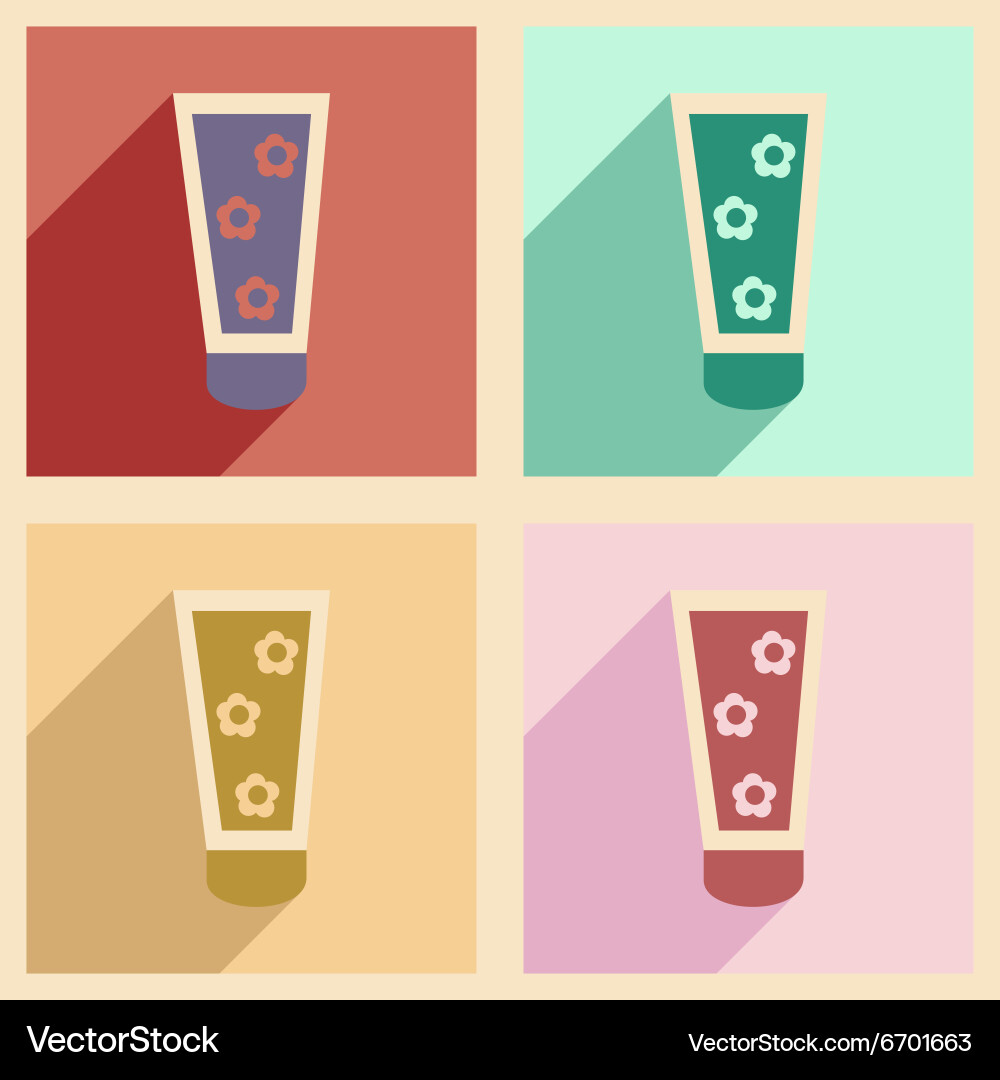 Flat with shadow concept and mobile application vector image