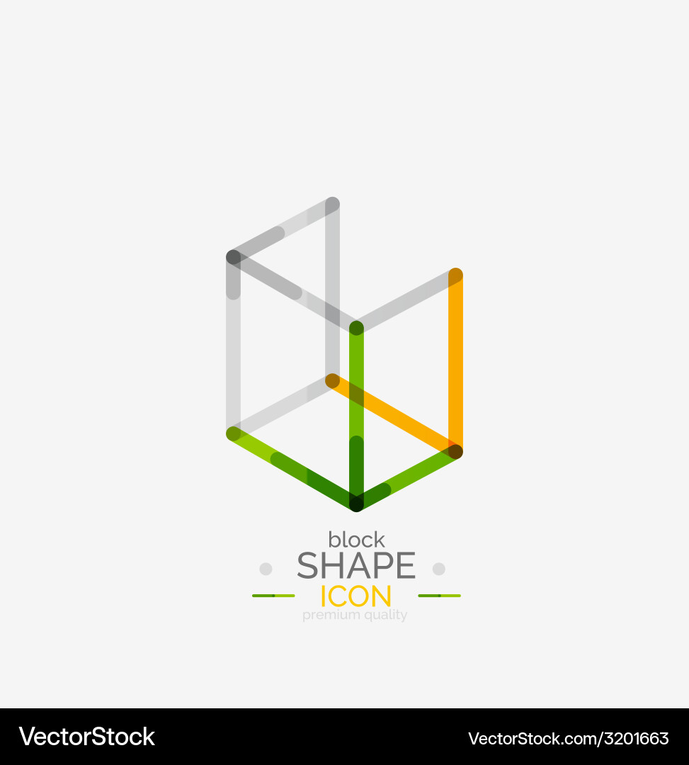 Geometric Line Block Icon vector image