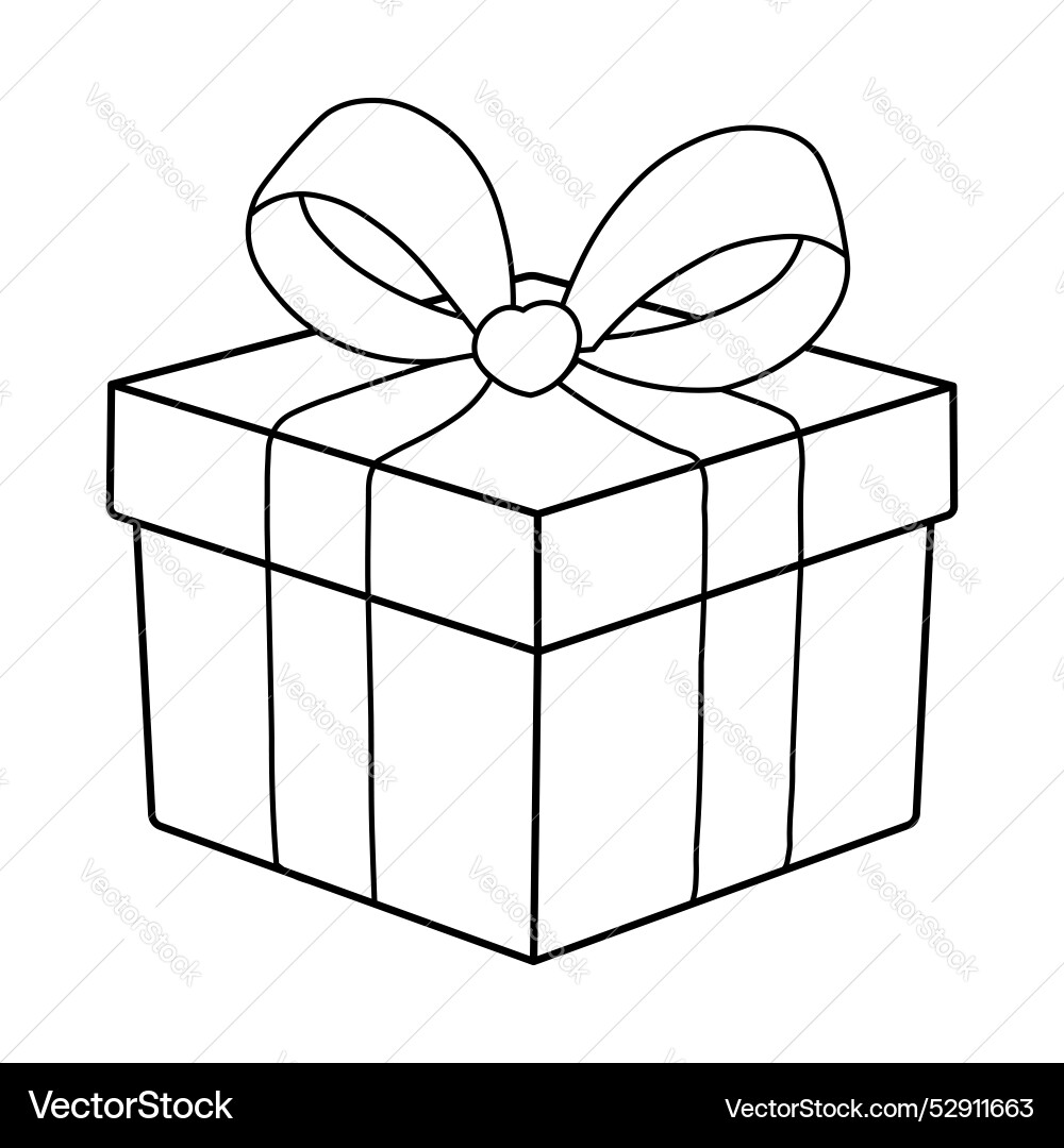Gift box with knot tied ribbon clipart Gift box with knot tied ribbon clipart vector image