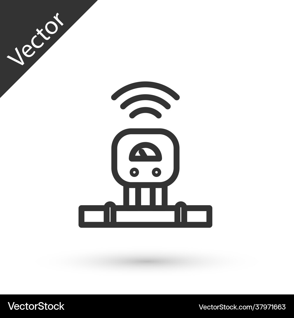 Grey line smart sensor system icon isolated Grey line smart sensor system icon isolated vector image