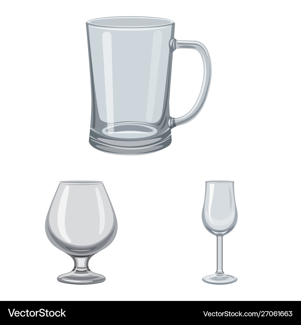 Isolated object dishes and container sign set Vector Image