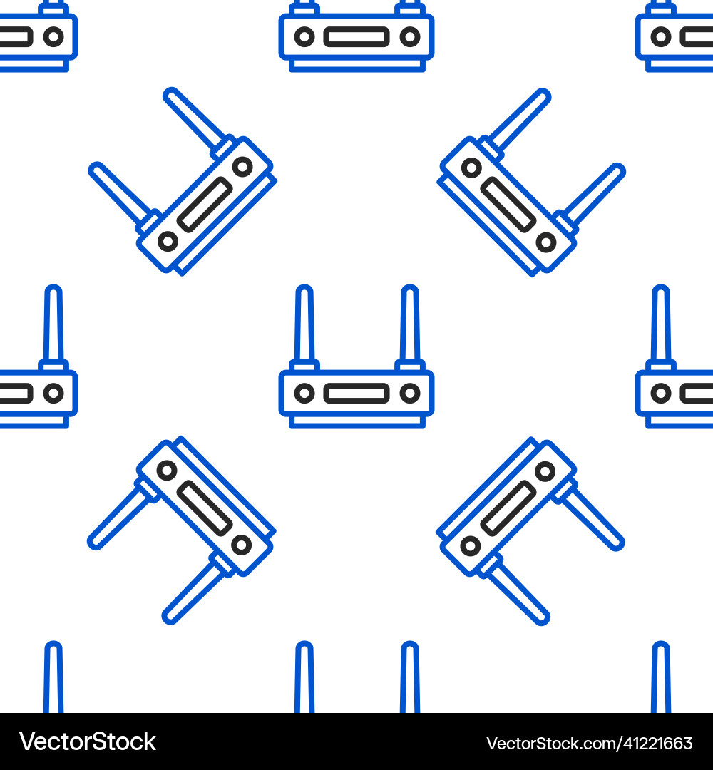 Line router and wi-fi signal icon isolated Line router and wi-fi signal icon isolated vector image