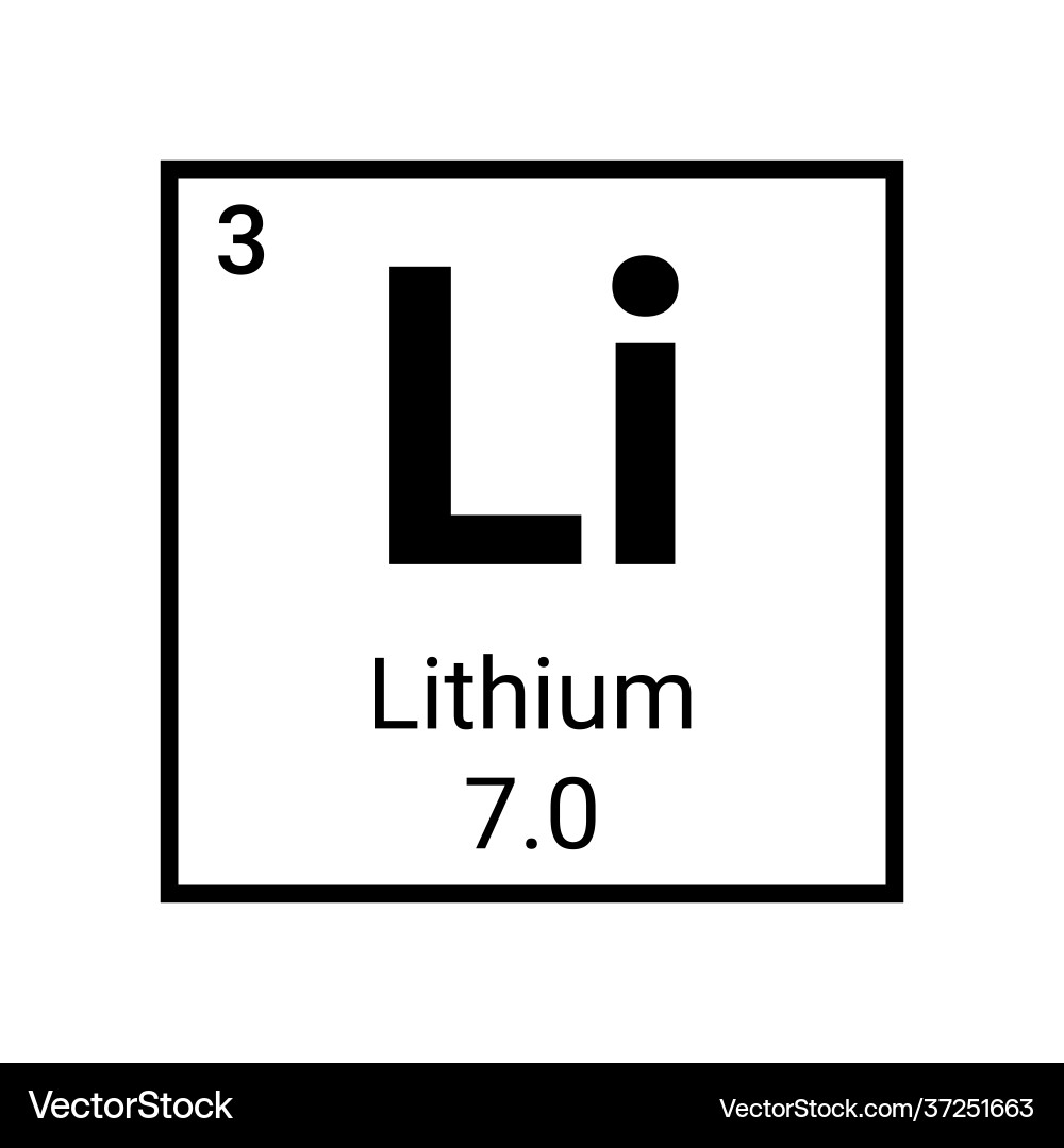 Lithium Periodic Element Icon – Royalty-Free Vector | VectorStock, image size:1000x1080
