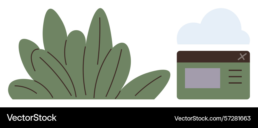 Modern interface with browser window and nature Modern interface with browser window and nature vector image