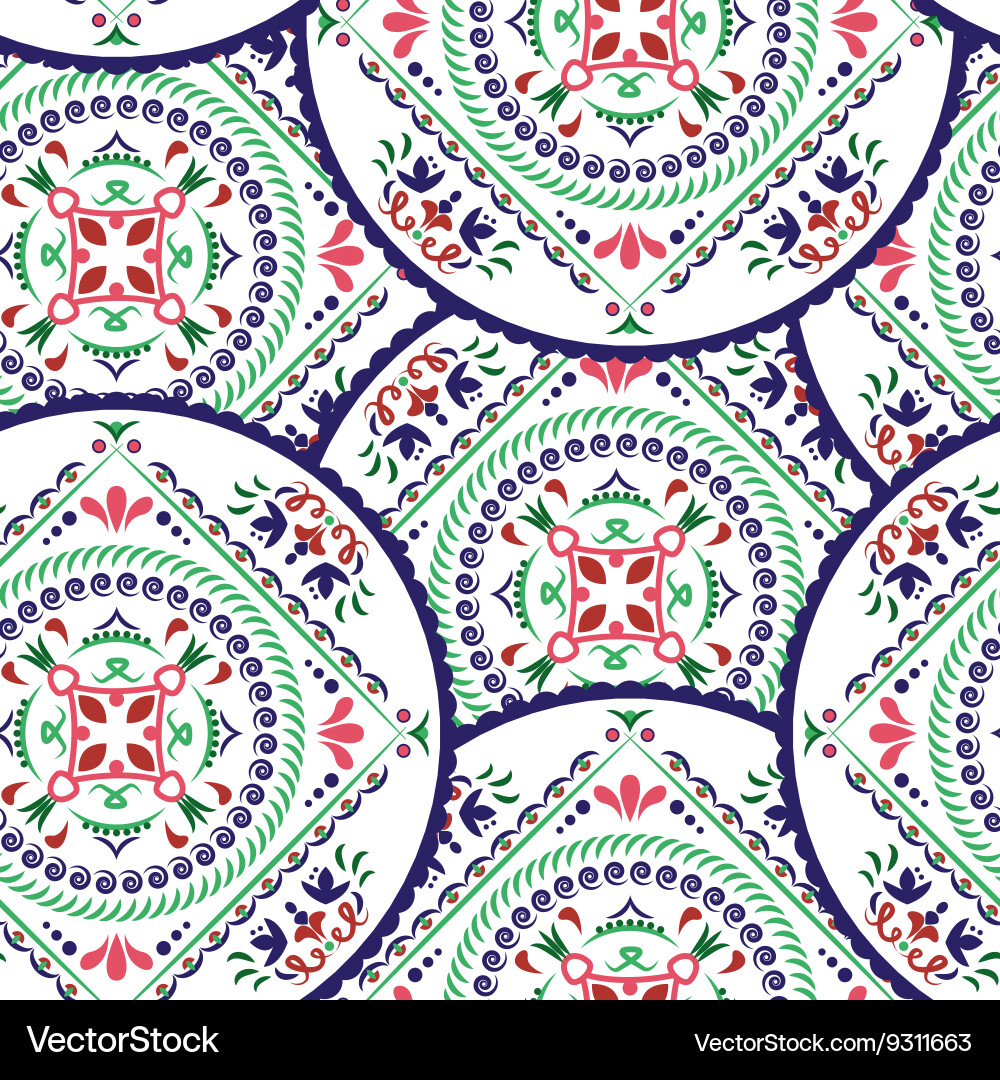 Ornamental round seamless pattern Vector Image