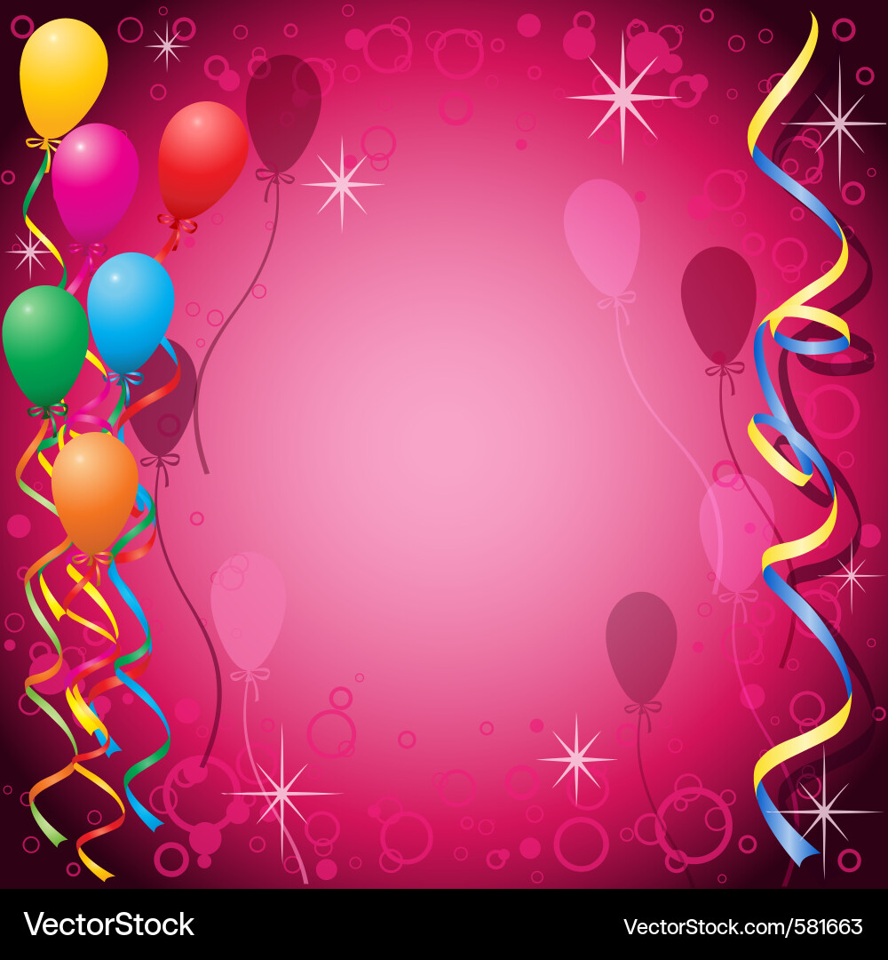 Party Streamers and Balloons Background vector image