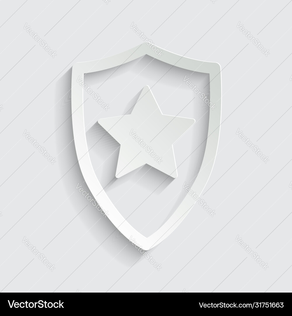 Protect icon secure line style shield with star Protect icon secure line style shield with star vector image