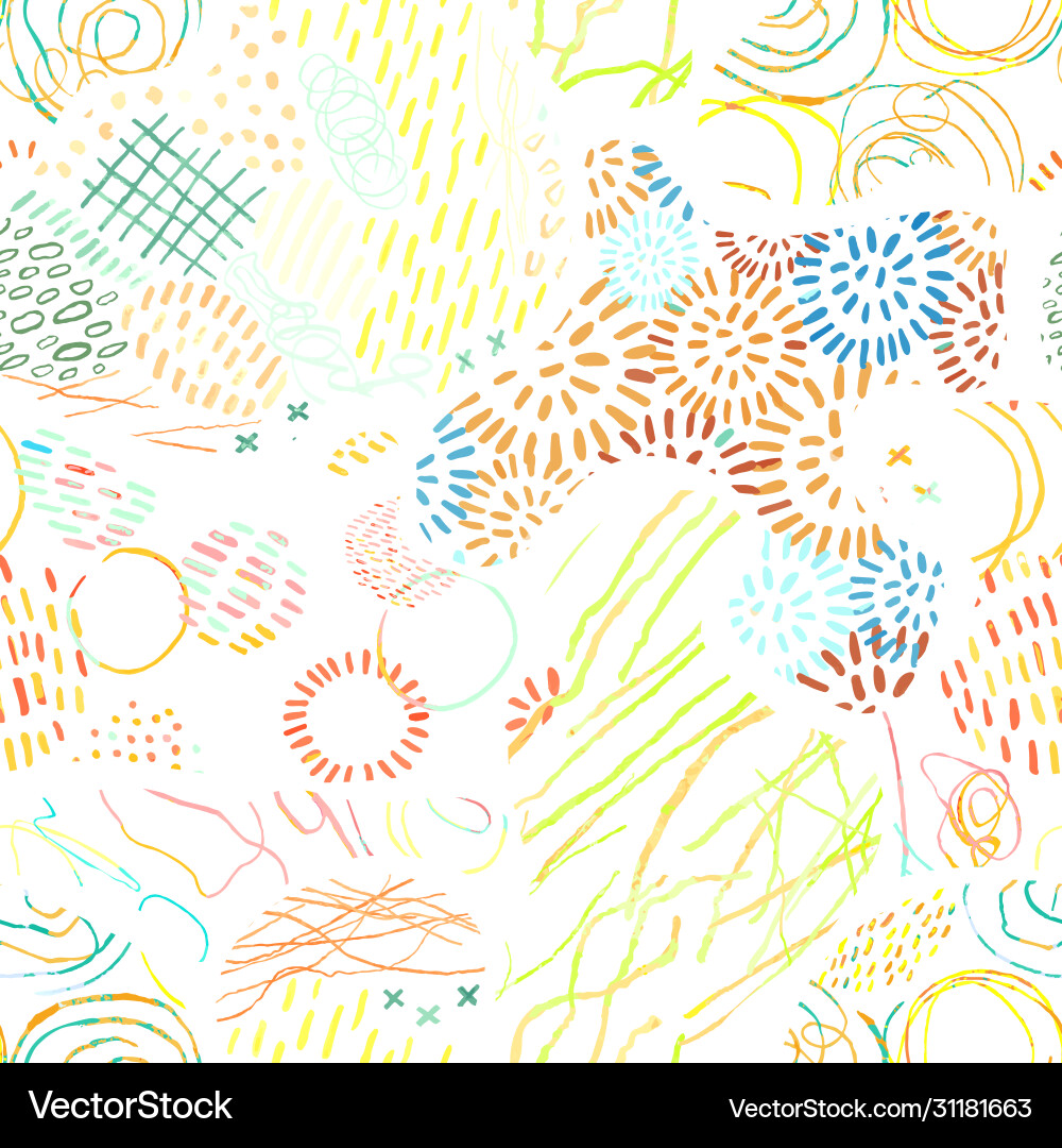 Seamless pattern with hand drawn abstract lines Vector Image