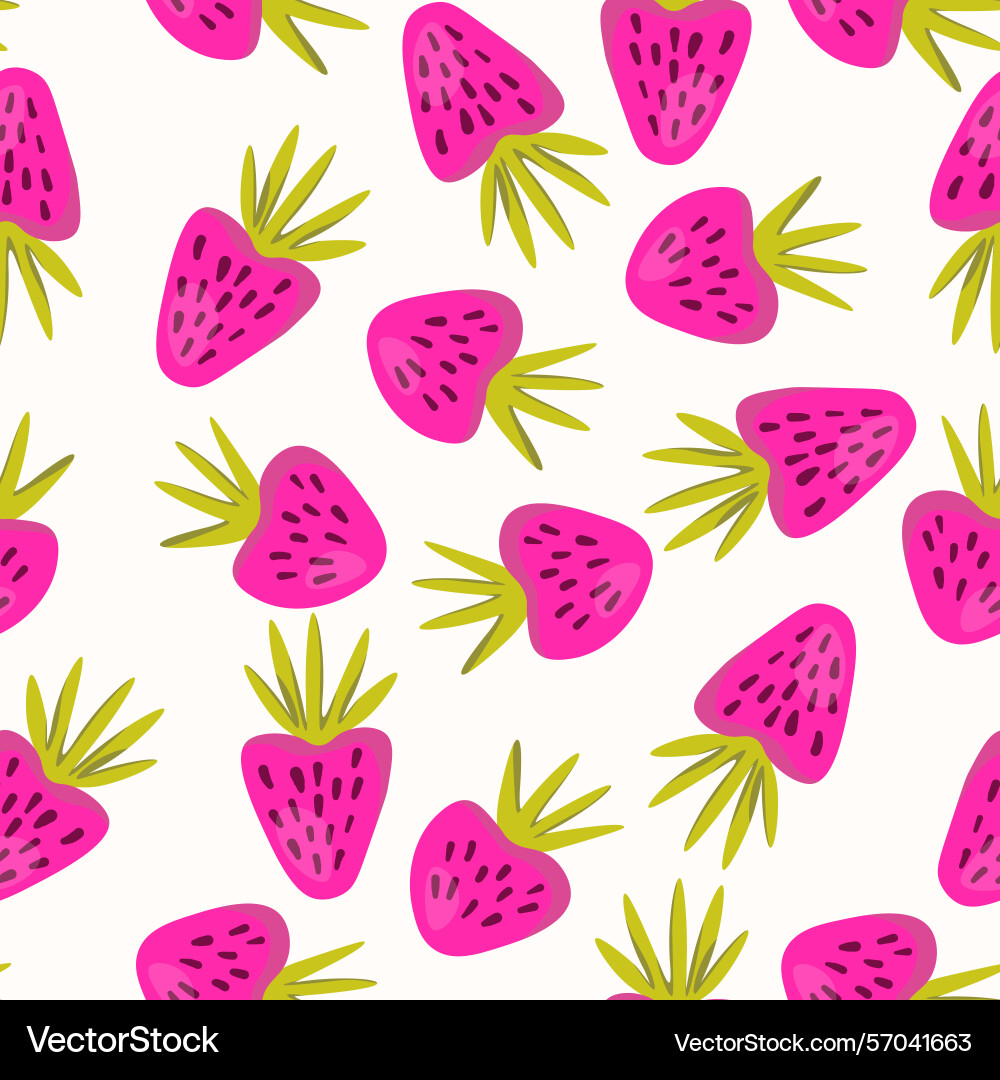 Seamless pattern with strawberry on color Vector Image