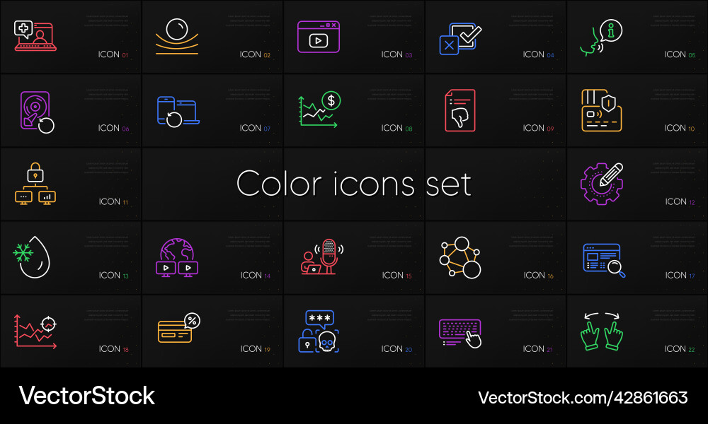 Set of cyber attack move gesture and recovery vector image