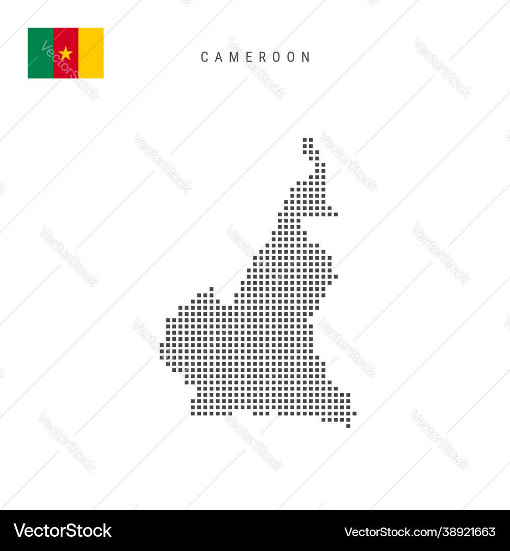 Square dots pattern map cameroon cameroonian Square dots pattern map cameroon cameroonian Vector Image
