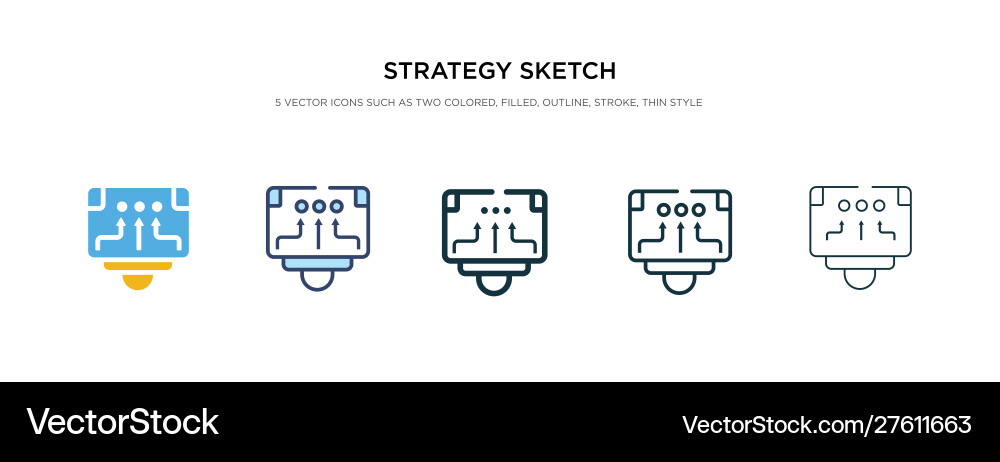 Strategy sketch icon in different style two Strategy sketch icon in different style two vector image