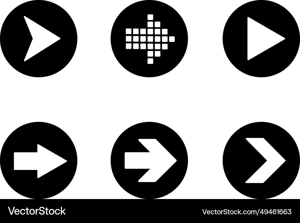 White arrow icons cursor collection of arrows vector image