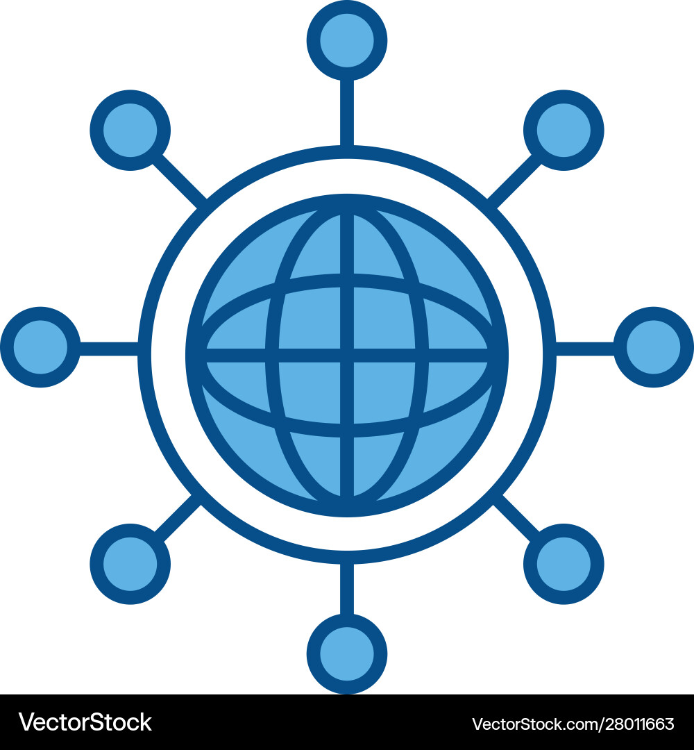 World connection internet line and fill vector image