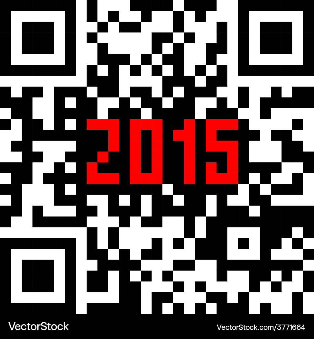 2015 new year counter qr code Vector Image