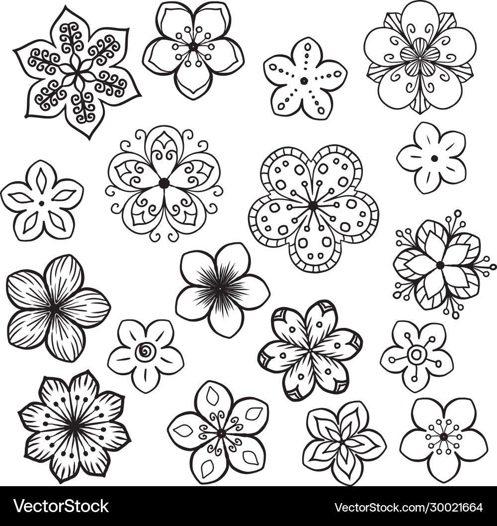A set contour patterns circular Vector Image