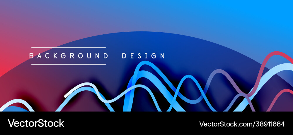Abstract gradient background with wave line Vector Image