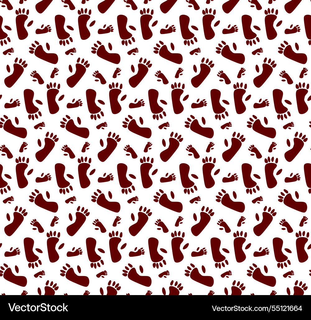 Abstract monkey footprint seamless pattern Abstract monkey footprint seamless pattern vector image