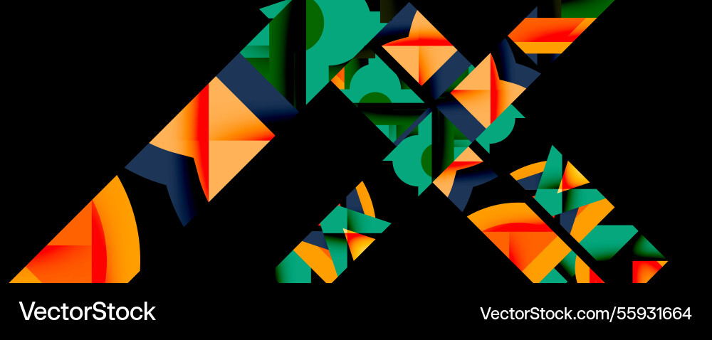 Circles semi squares and round triangles Vector Image