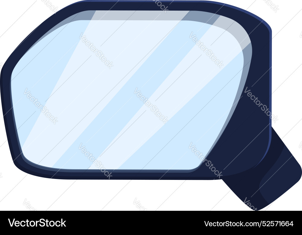 Clean side rearview mirror reflecting an empty Vector Image