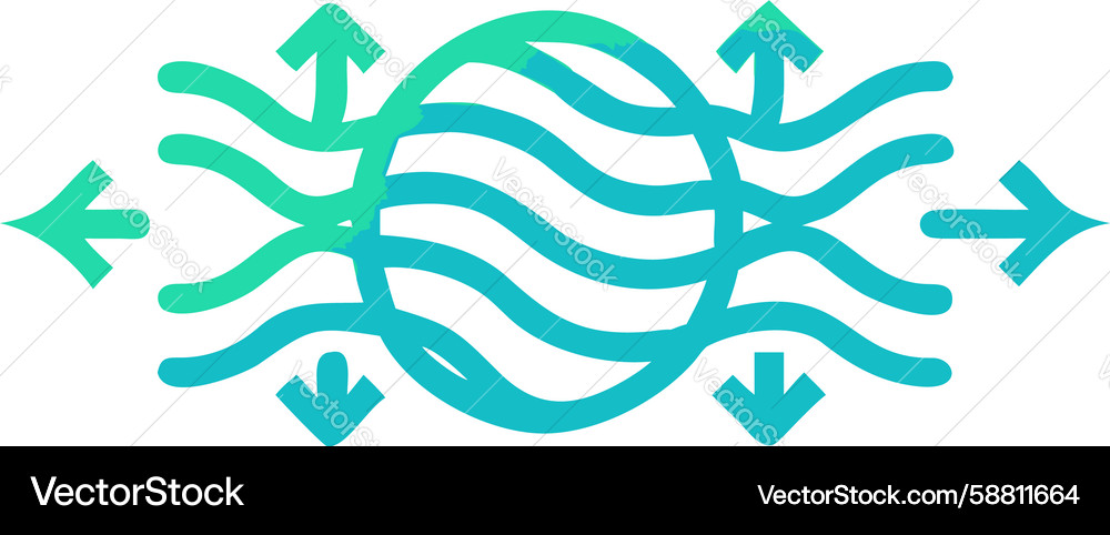 Dynamic flowing wave pattern with arrows design Vector Image