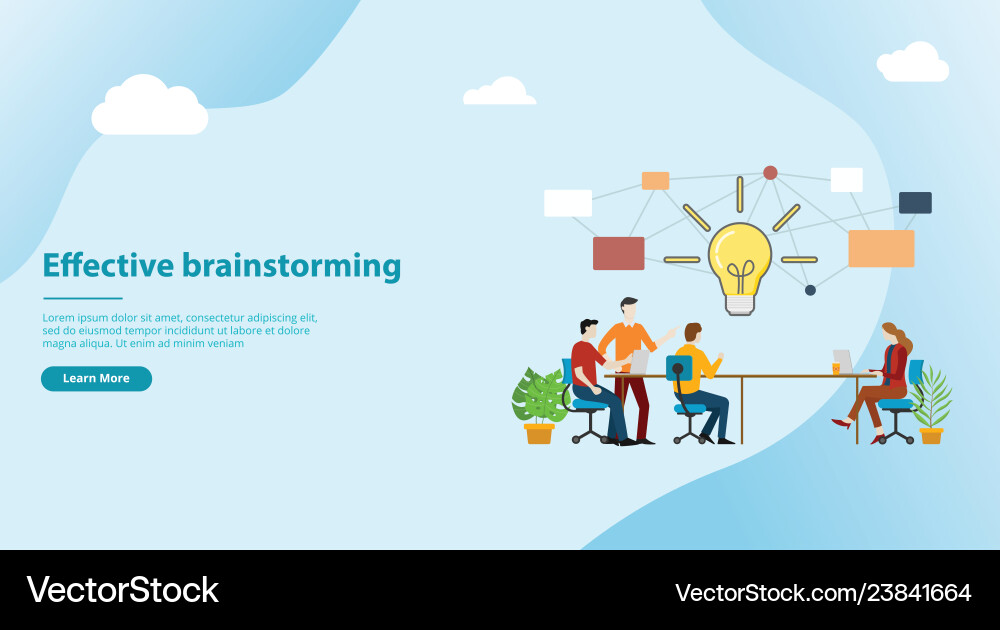 Effective brainstorming concept for website Effective brainstorming concept for website vector image