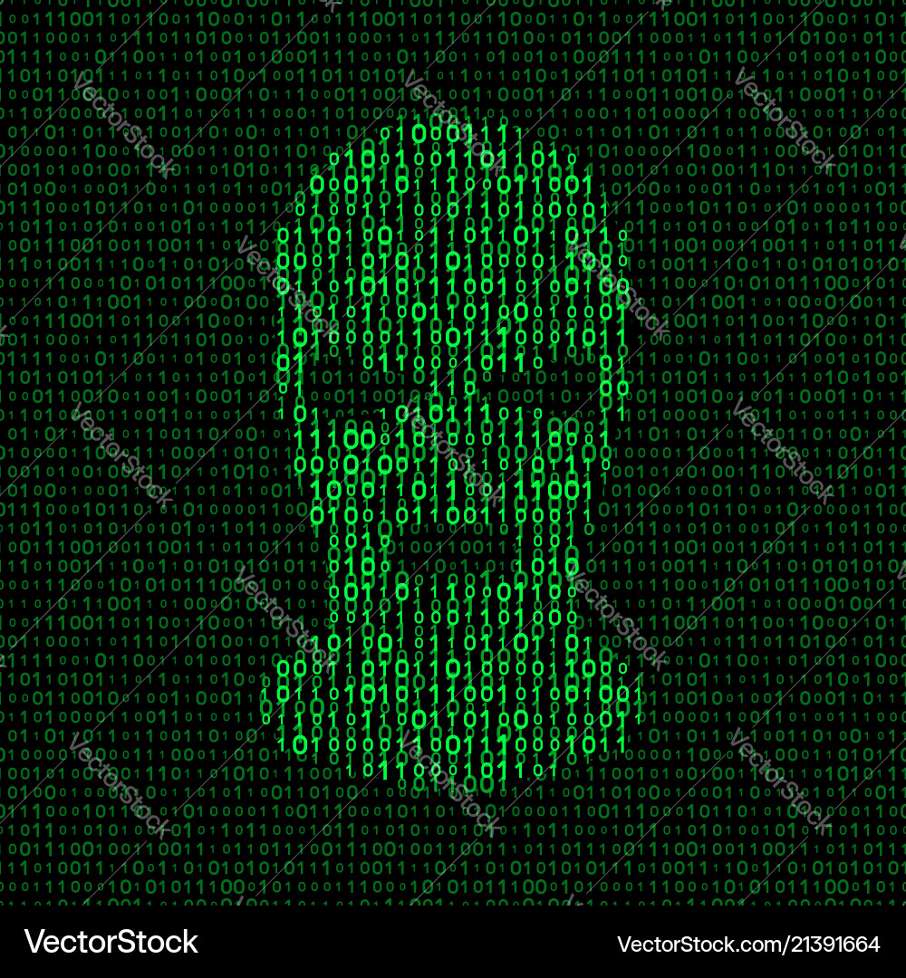 Einbruch in Maske auf binären Code Hintergrund Einbruch in Maske auf binären Code Hintergrund vektorbild