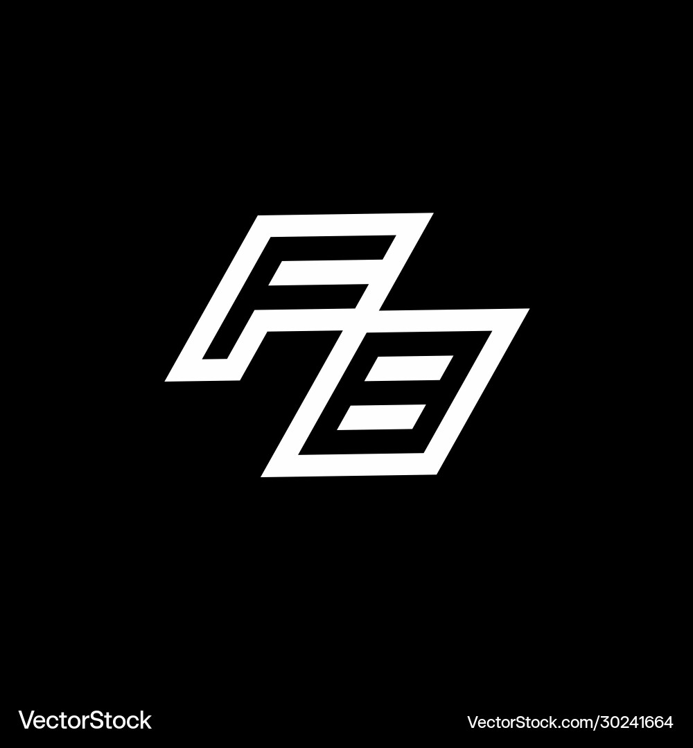 Fb logo monogram with up to down style negative Vector Image