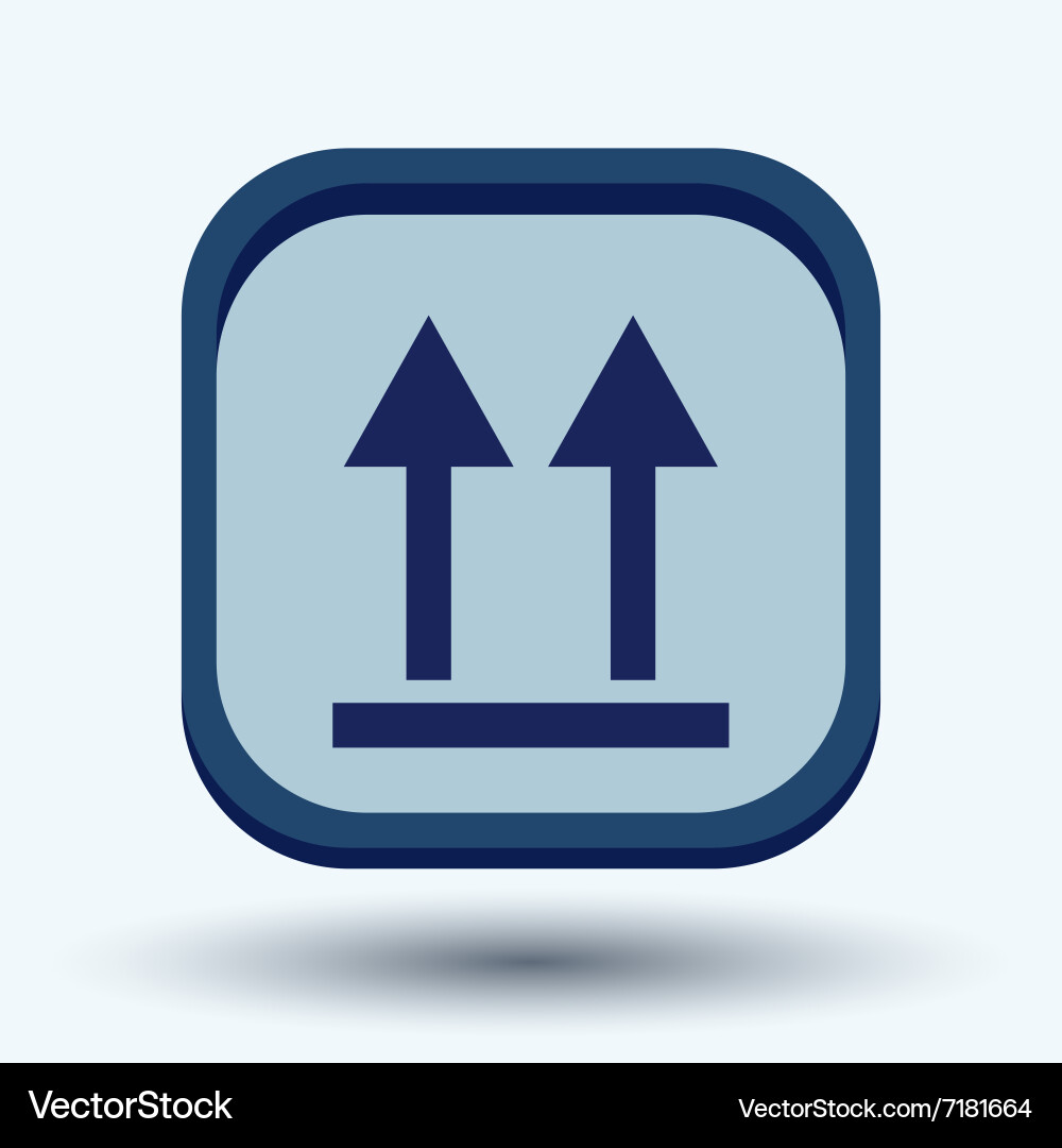 Fragile symbol arrow up logistic icon vector image