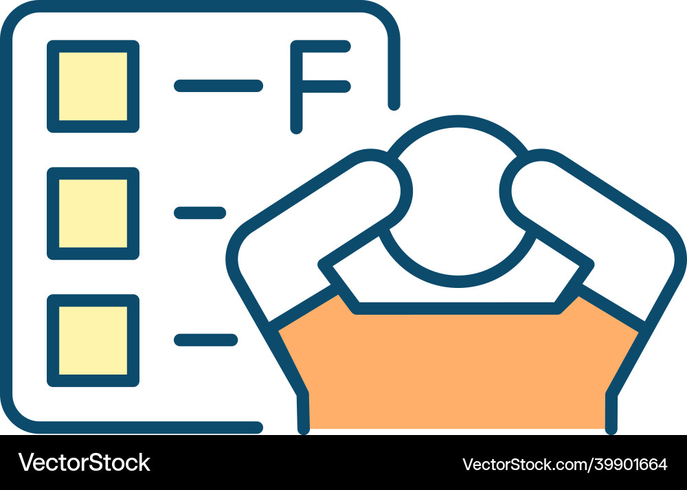 Getting bad grades in school rgb color icon Getting bad grades in school rgb color icon vector image