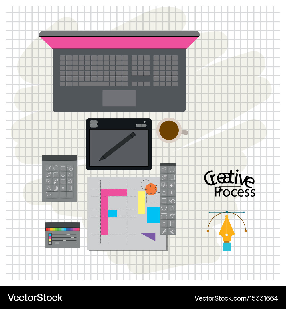 Grid background with design environment color vector image