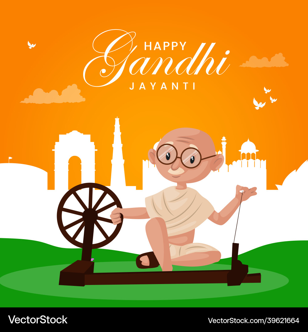 Happy gandhi jayanti banner design Happy gandhi jayanti banner design vector image