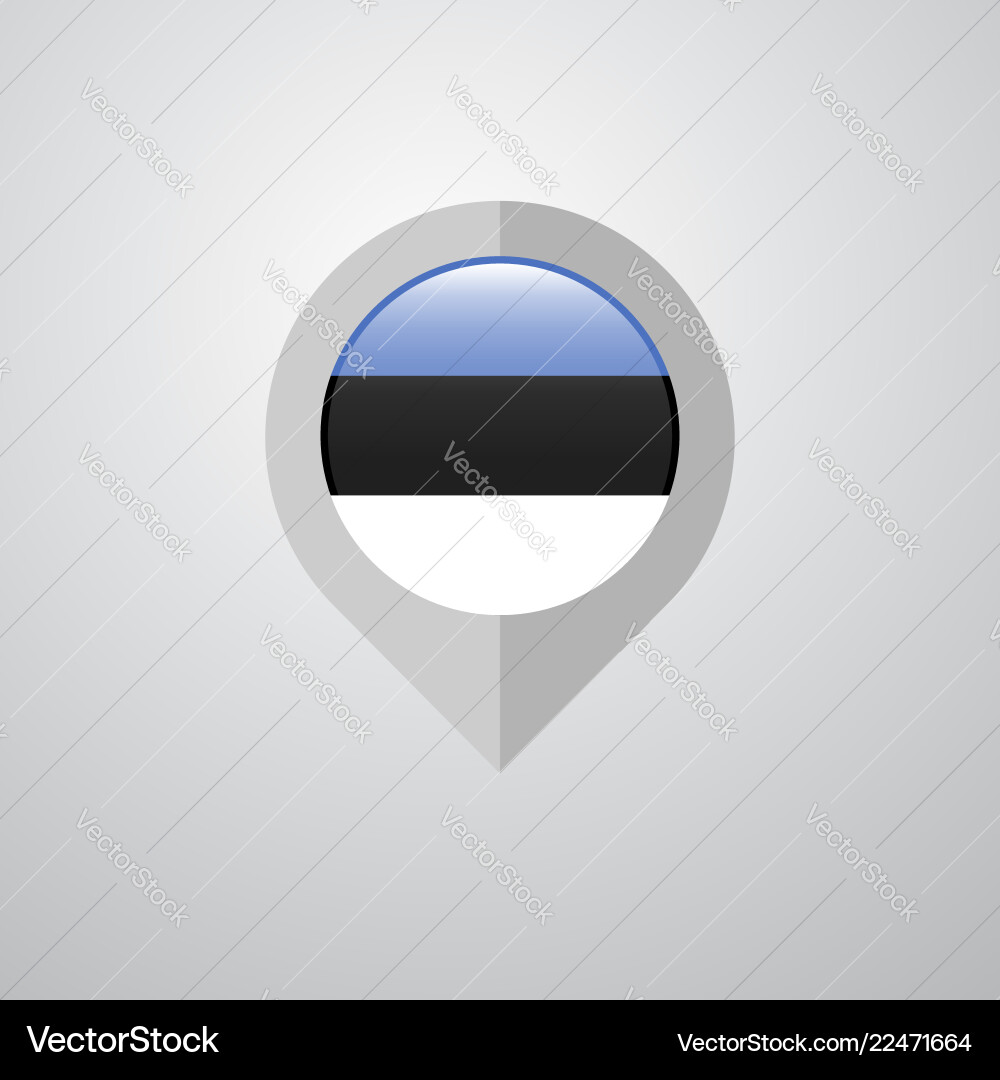 Map navigation pointer with estonia flag design vector image