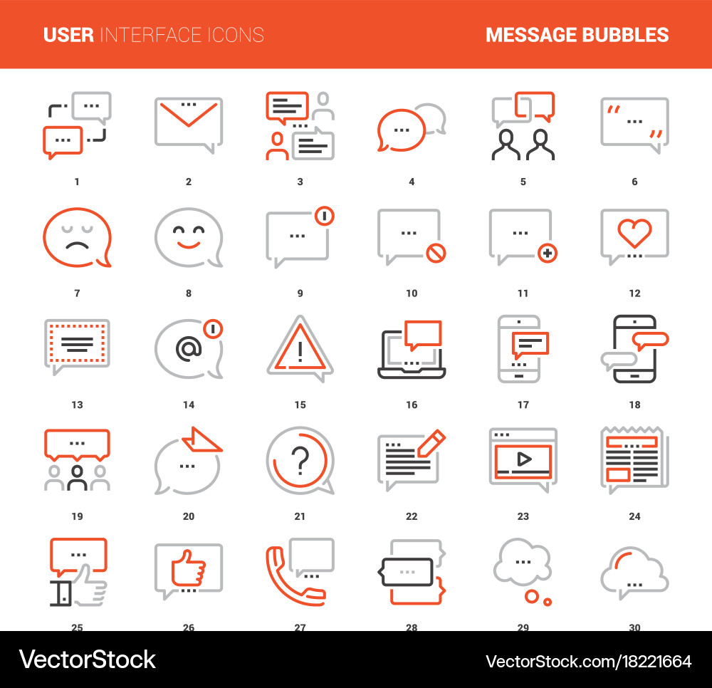 Message Bubble Icons - Line Style vector image