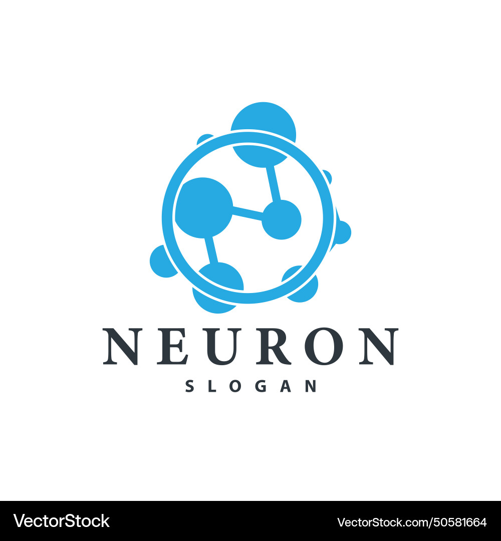 Neuron logo simple design network cel technology Vector Image