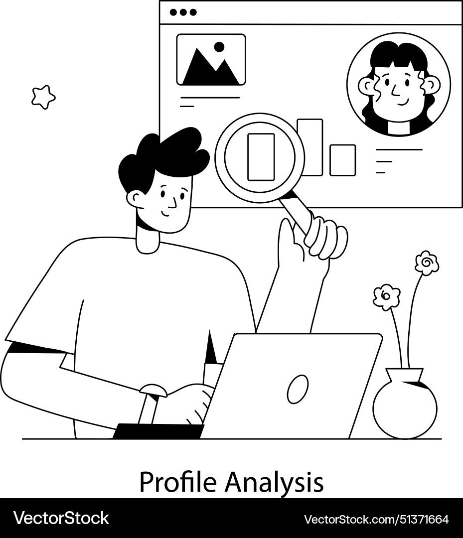 Profile analysis Royalty Free Vector Image - VectorStock