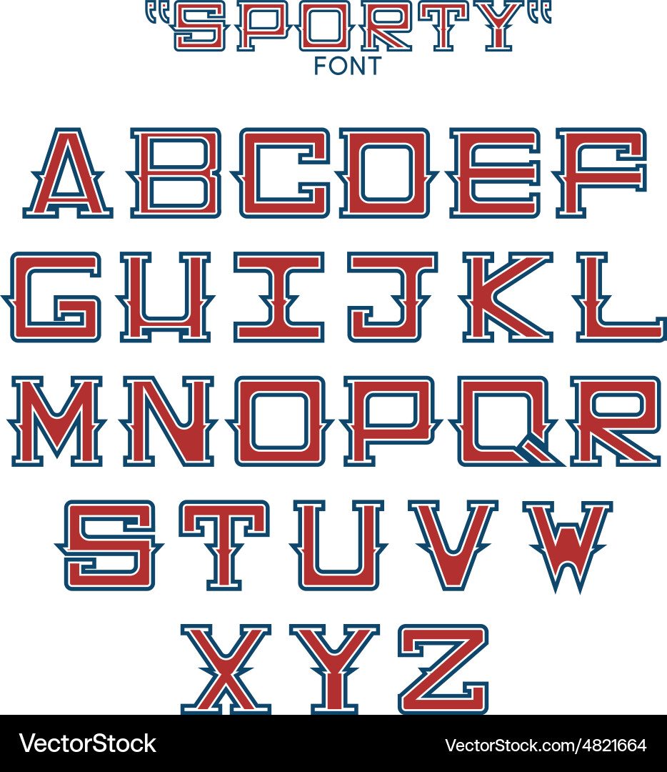 Sports Typography Font Collection Vector Image