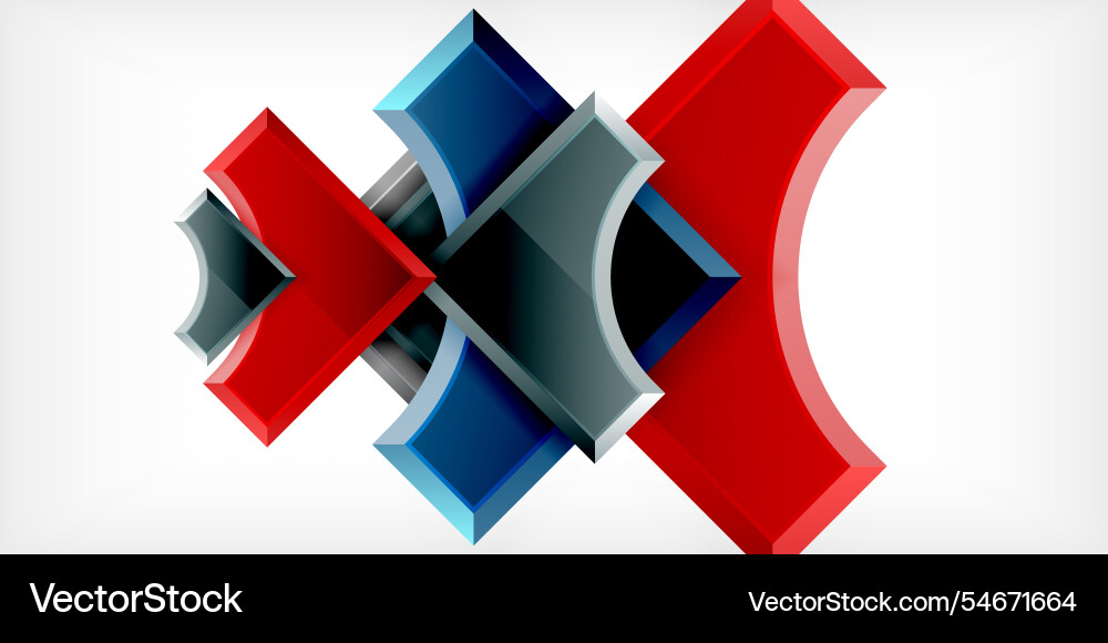 Square arrow shapes with round elements Vector Image