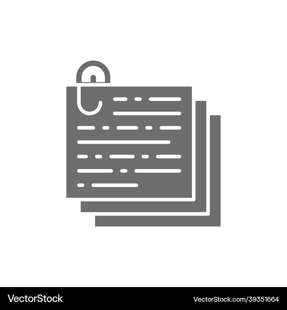 Stack of notes documents with paperclip recipe Stack of notes documents with paperclip recipe Vector Image