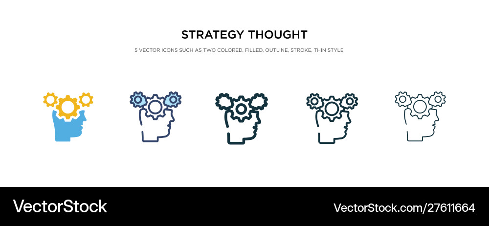 Strategy thought icon in different style two Vector Image