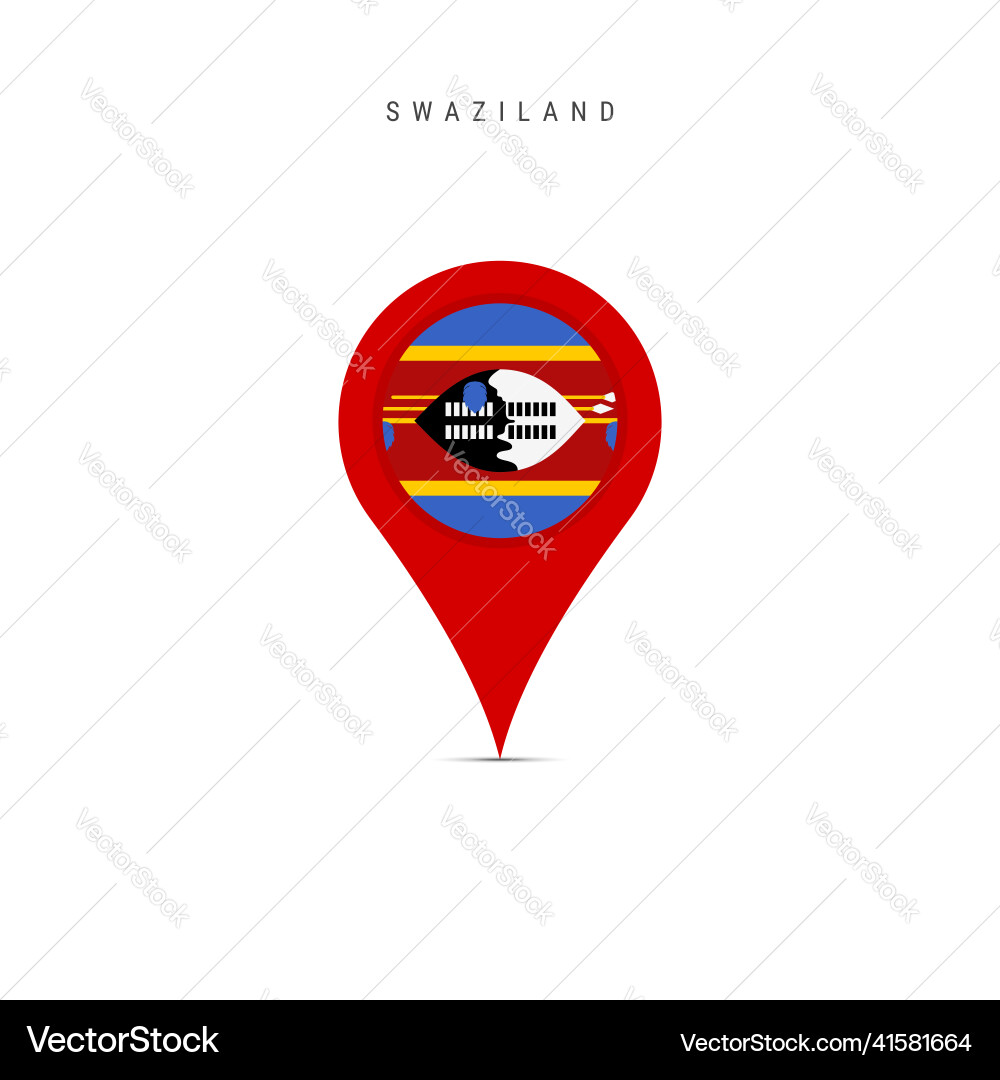 Teardrop map marker with flag of swaziland flat Teardrop map marker with flag of swaziland flat vector image