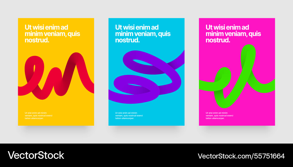 Template with colorful gradient squiggles shapes vector image