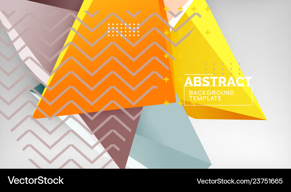 3d geometric triangular shapes abstract background Vector Image