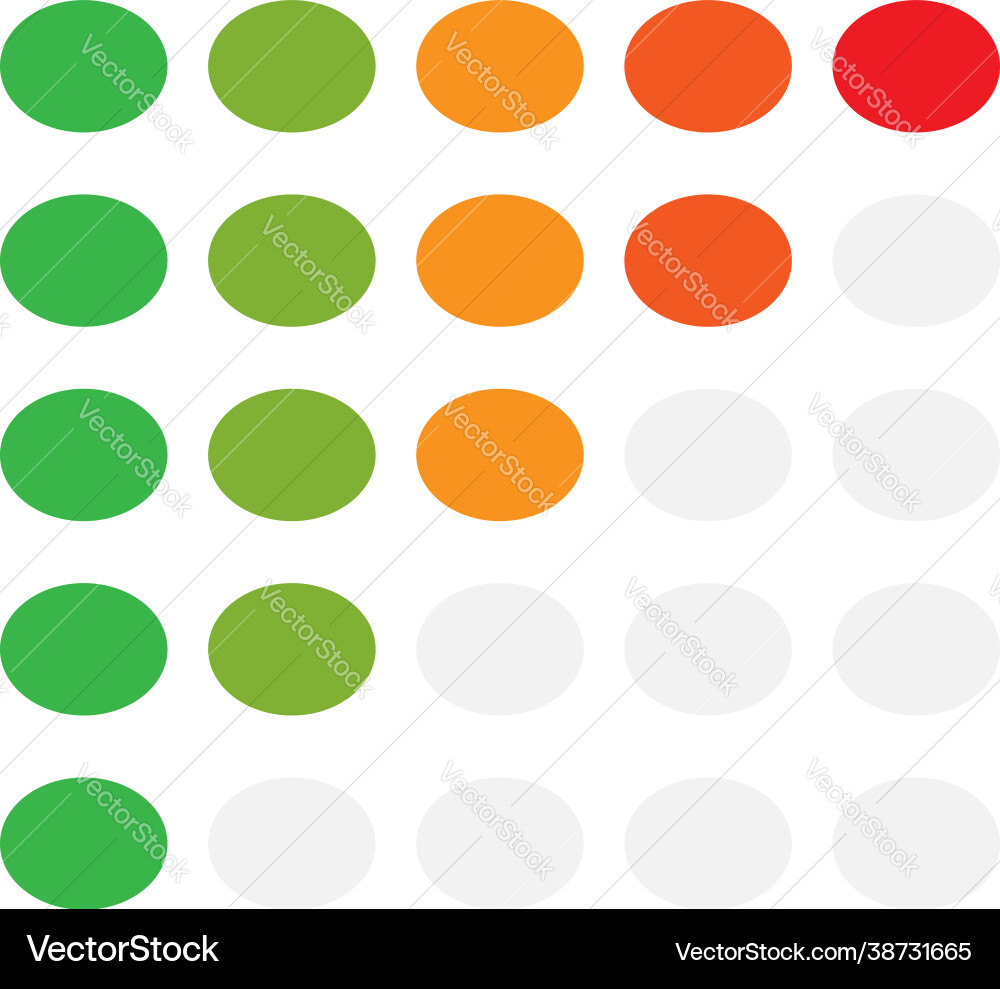 5-step simple progress level indicator with color 5-step simple progress level indicator with color vector image