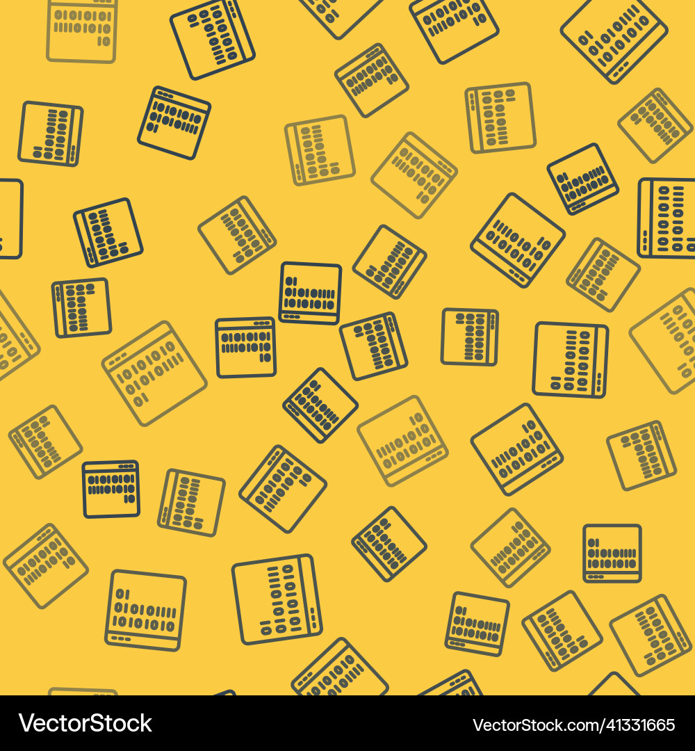 Blue line binary code icon isolated seamless vector image