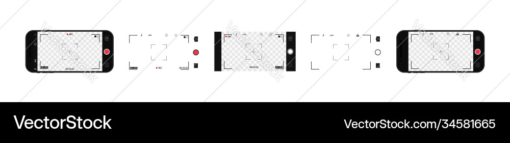 Camera in phone screen for photo interface app vector image