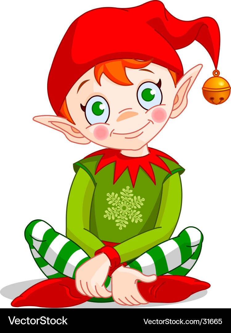Cheerful Christmas Elf Vector Image